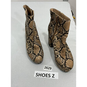 Womans Steve Madden Grate 7.5 M Brown Snake Print Platform Chunky Heel Bootie